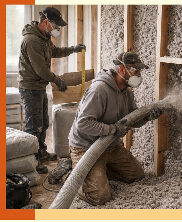 Утепление таунхауса эковатой в Кургане для максимально теплых стен