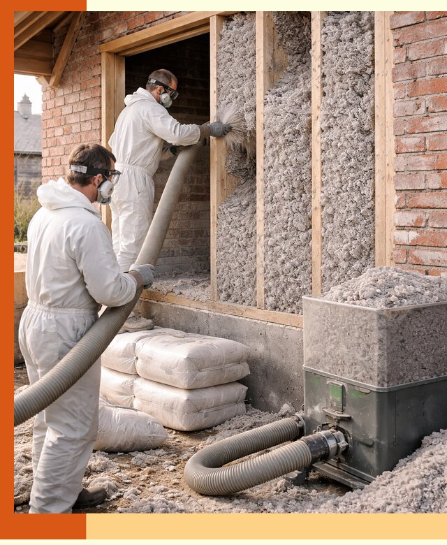 Утепление кирпичного дома эковатой в Кургане