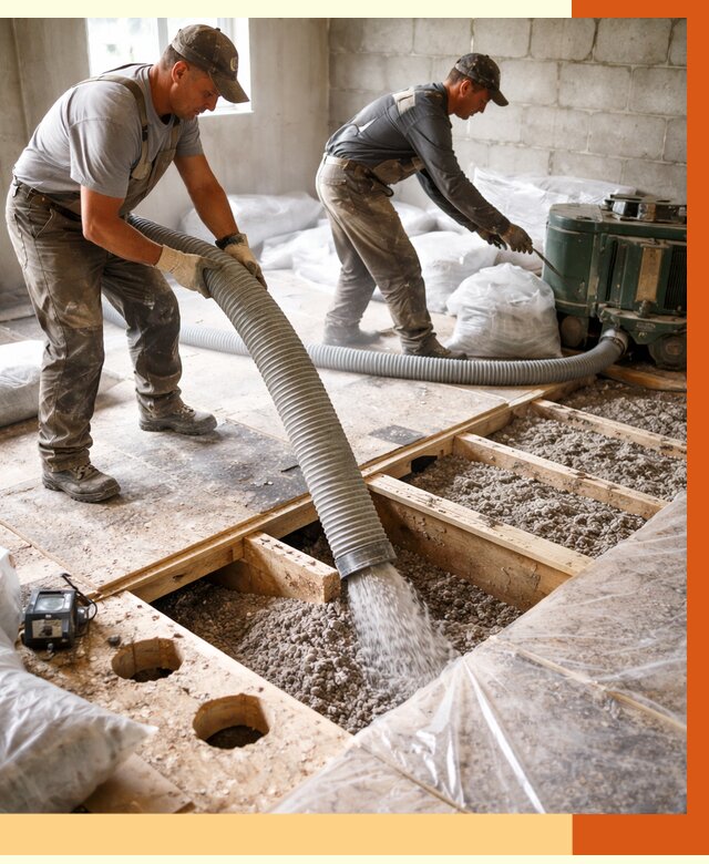 Заполнение пустот перекрытий в Кургане от 4639 руб. под ключ | ТепломастерКрг