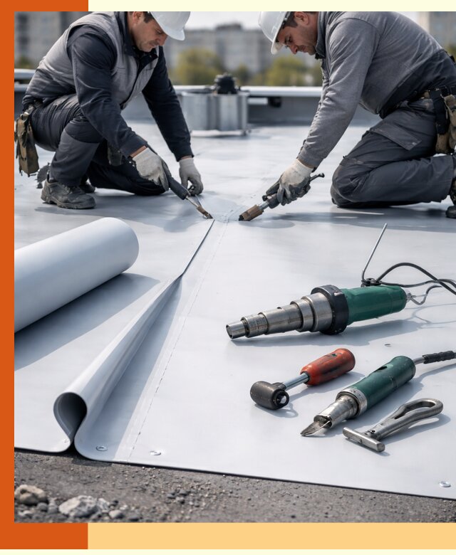 Гидроизоляция мембранной кровли в Кургане: монтаж и ремонт быстро
